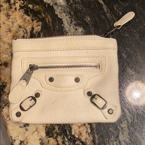 Balenciaga cream cash/coin pouch